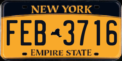 NY license plate FEB3716