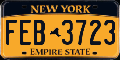 NY license plate FEB3723