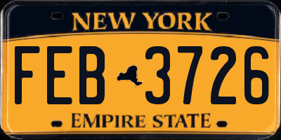 NY license plate FEB3726