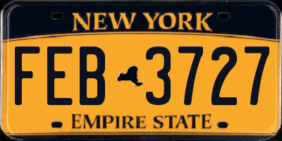 NY license plate FEB3727