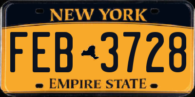 NY license plate FEB3728