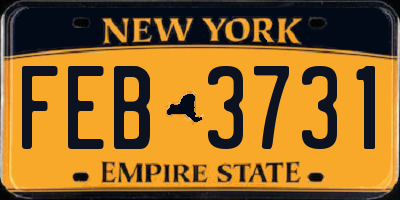 NY license plate FEB3731