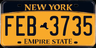 NY license plate FEB3735
