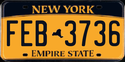 NY license plate FEB3736