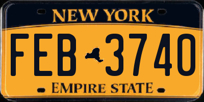 NY license plate FEB3740