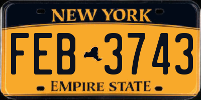 NY license plate FEB3743