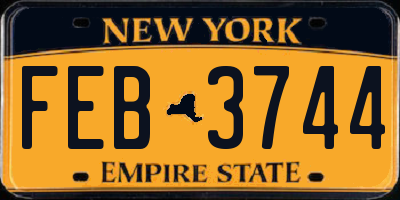 NY license plate FEB3744