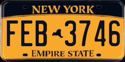 NY license plate FEB3746