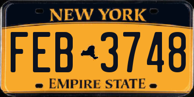 NY license plate FEB3748