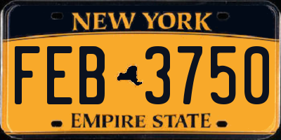 NY license plate FEB3750