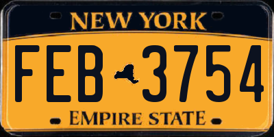 NY license plate FEB3754