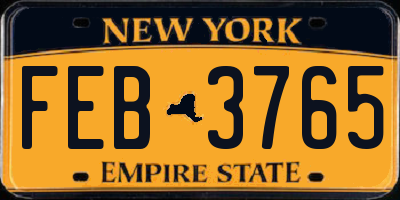 NY license plate FEB3765