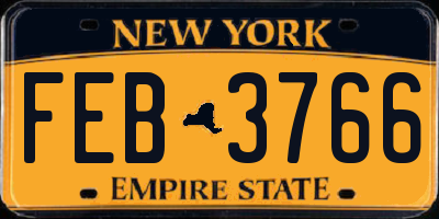NY license plate FEB3766