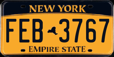 NY license plate FEB3767