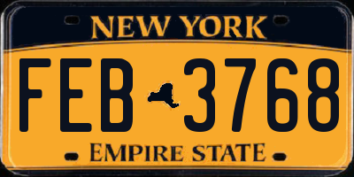 NY license plate FEB3768