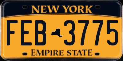 NY license plate FEB3775