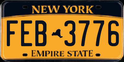 NY license plate FEB3776