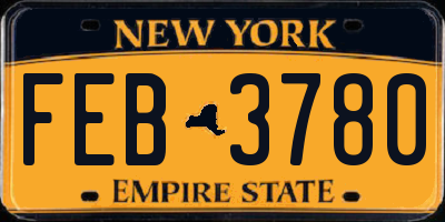 NY license plate FEB3780
