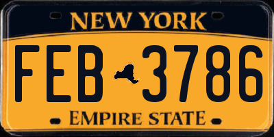 NY license plate FEB3786