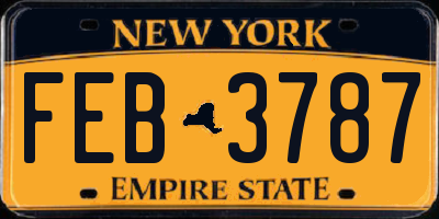 NY license plate FEB3787