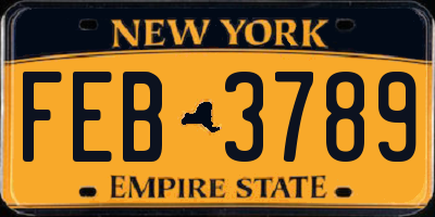 NY license plate FEB3789
