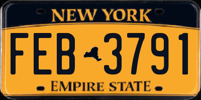 NY license plate FEB3791
