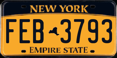 NY license plate FEB3793