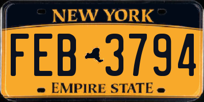 NY license plate FEB3794