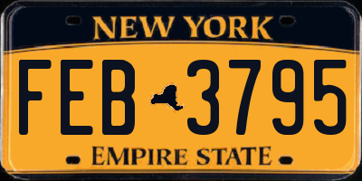 NY license plate FEB3795