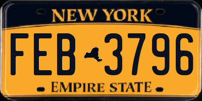NY license plate FEB3796