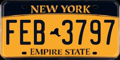 NY license plate FEB3797