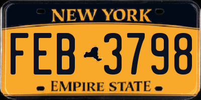 NY license plate FEB3798