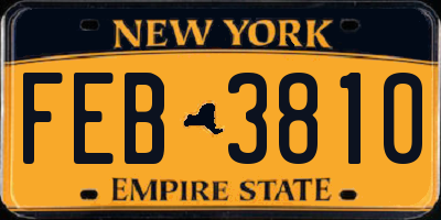 NY license plate FEB3810