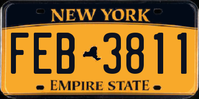 NY license plate FEB3811