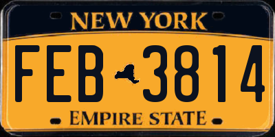 NY license plate FEB3814
