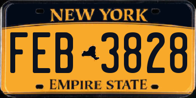 NY license plate FEB3828