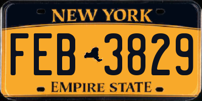NY license plate FEB3829