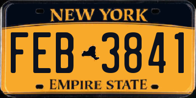 NY license plate FEB3841
