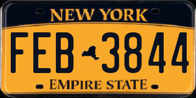 NY license plate FEB3844