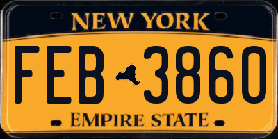 NY license plate FEB3860