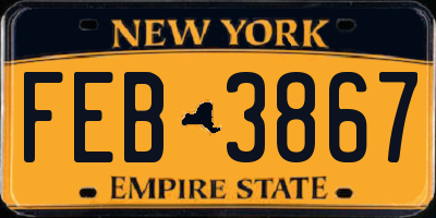 NY license plate FEB3867