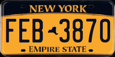 NY license plate FEB3870