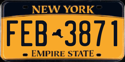 NY license plate FEB3871