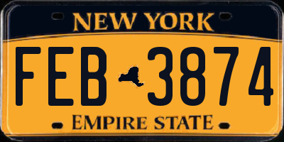NY license plate FEB3874