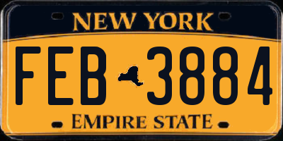 NY license plate FEB3884