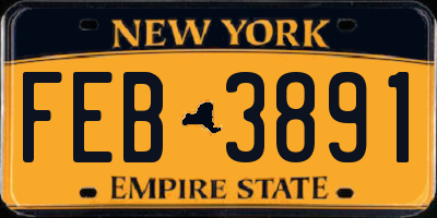 NY license plate FEB3891