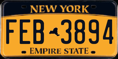 NY license plate FEB3894