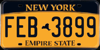 NY license plate FEB3899
