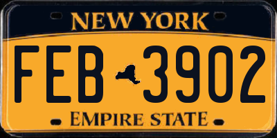 NY license plate FEB3902