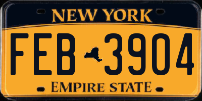 NY license plate FEB3904
